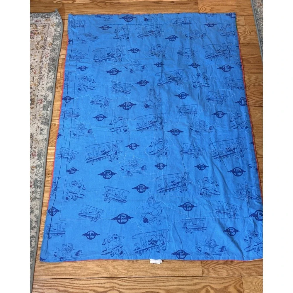 VTG Elmo Grover Cookie‎ Monster Quilt Blanket crib toddler Up Up and Away Planes